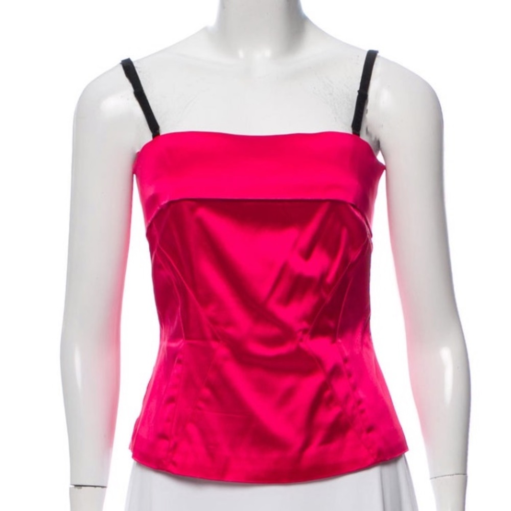 Dolce and Gabbana pink satin corset top